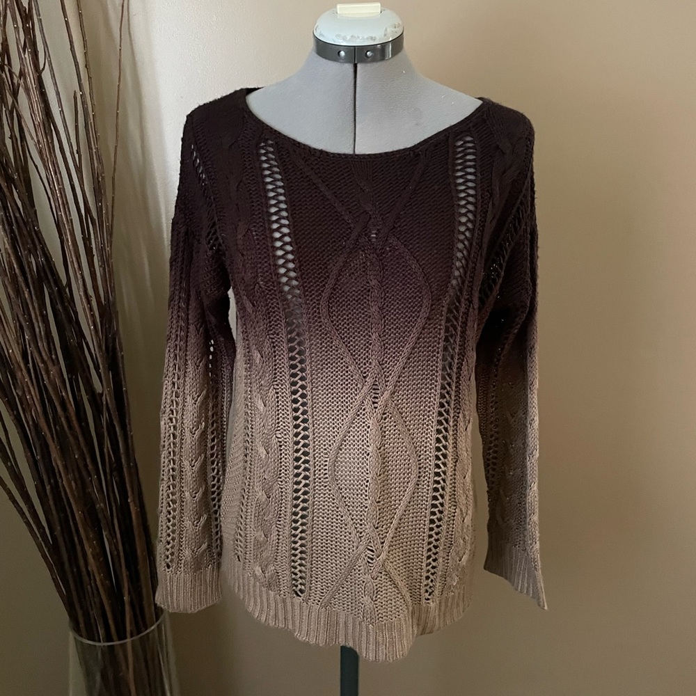 Brown ombré knit sweater